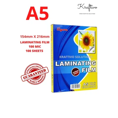 A5 LAMINATING FILM 100 MIC 100 SHEETS / PLASTIC LAMINATE A5 100 MICRON 100 KEPING / 154mm X 216mm / LIYOU BRAND