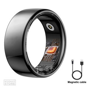 Smart Ring Magnetic Charging Sports/Sleep/Heart Rate/HRV/Health Tracker Waterproof/Wearable-No Subscription Fee Couple Rings Compatible with iPhone&Android