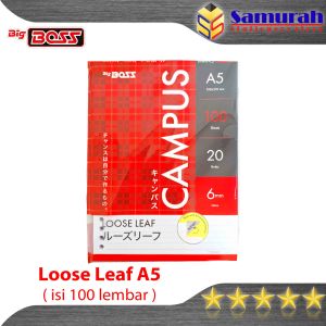 Loose Leaf A5 100 Big Boss Kecil Bergaris / Kertas isi Binder File Ukuran A5 isi 100 Lembar Garis