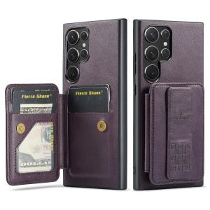 invisable Kickstand Cards Solt Wallet Leather Case For Samsung S24 Ultra S23 Plus A55 A35 A25 A15 A14 A24 A34 A54 Magnetic Cover