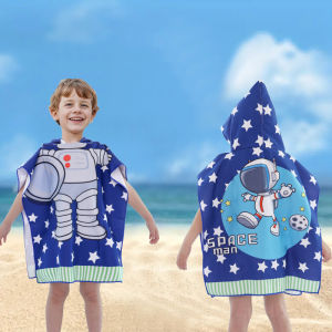 ＜109＞  Khăn Tắm Trẻ Em Áo Choàng Tắm Mềm Mại Nhanh Khô Hoạt Hình In Áo Choàng Sợi Nhỏ Có Mũ Trùm Đầu Khăn Đi Biển Xuyên Biên Giới