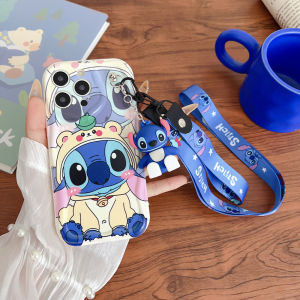 For Casing for Vivo Y04 Y29 Y39 Y18 Y18e Y03 Y28 Y38 Y19s Y02 Y02s Y16 Y35 Y36 V50 Lite Stitch Soft Phone Case Strap Cute Doll TPU Couples Protective Cover
