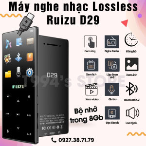 Bản 2026 Máy Nghe Nhạc RUIZU D29 Bluetooth 5.2 Hifi Lossless - Cảm ứng - Bộ nhớ 8Gb - Loa ngoài siêu lớn - Hỗ trợ gắn thêm thẻ nhớ 32Gb - 64Gb - 128Gb