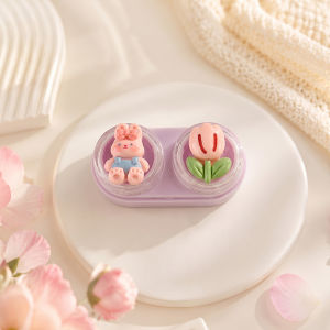 Cute Contact Lens Case Portable Lens Storage Box with Mirror Tweezers Travel Contact Lens Kit⚡PH deliveryIn stock⚡