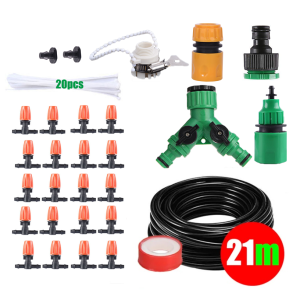 ชุดพ่นหมอก DIY+อุปกรณ์ครบชุด ชุดรดน้ำต้นไม้อัตโนมัติ รดน้ำต้นไม้พ่นหมอกหังคา ชุดพ่นรดน้ำสายยาว30เมตร30หัว ชุดทำน้ำหยด PM 2.5