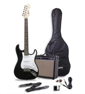 Thomson ST1 Electric Guitar Package w/ Amplifier and Freebies (Black)