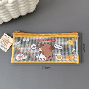 Kapibara Pencil Case Cute Capybara Transparent Stationery Bag Student Portable Pencil Case Multifunctional Storage Bag Pencil Case