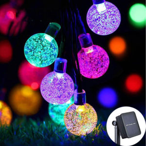 17M/32M 3-color switching LED Solar Bubbles Crystal Ball Christmas light string Camping Garden Light Crystal Ball Globe Fairy