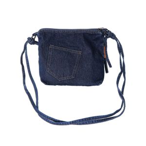 CUTE DIY Y2K กระเป๋าผ้าใบผ้ายีนส์ จุได้มาก สไตล์สตรีท กระเป๋าถือวินเทจ ลำลองแบบสบายๆ สีทึบทึบ กระเป๋าสะพายข้างแบบแข็ง สาวๆ