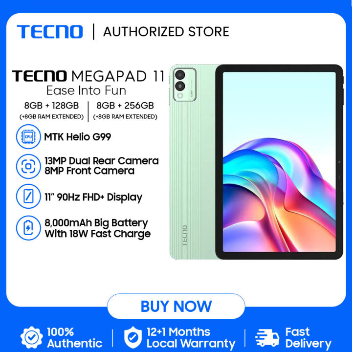 TECNO MEGAPAD 11 Tablet | 8GB + 256GB / 8GB + 128GB RAM+ROM | MTK Helio ...