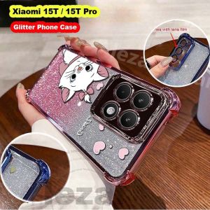 Ốp cho Xiaomi 15 t Pro 15 t Ốp trong suốt Xiaomi15t Pro 15tpro 15 t ốp phía sau lấp lánh chống sốc sáng mềm