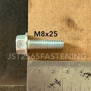 สกรูหัวติดแหวนน็อตติดแหวน เหล็กชุบซิงค์ขาว 8 มิล (หัวเบอร์12) น็อตแคร้งเครื่อง แข็งแรง ทนทาน (ขายปลีก บรรจุ5ตัว10ตัว)