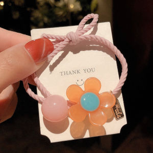 Terrafluxus ยางรัดผมวุ้นดอกไม้น่ารักพร้อมโบว์ผูกที่คาดผมสำหรับสาวๆสไตล์เกาหลีแนวหวานแหวววว