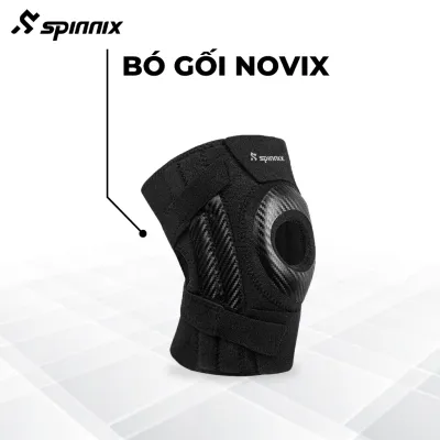 Bó gối thể thao Spinnix Novix 4 lò xo trợ lực đệm EVA 4 đai quấn hỗ trợ khớp gối co giãn thoáng khí