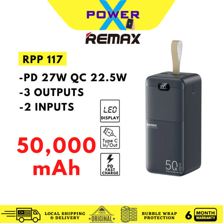 REMAX RPP-117 50000mAh Large Capacity Powerbank Outputs Inputs