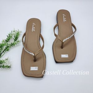 CASTELL- Sandal Wanita Teplek Terbaru Korea Slip On Sol Karet Lentur Tidak Licin Dan Anti Patah