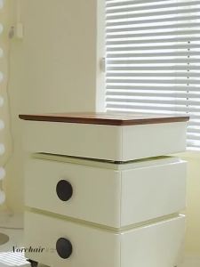 Solid Wood Dressing Table/Vanity Tables/Adjustable Height Bedside Cabinet for Bedroom Storage Chest of Drawers