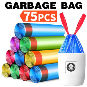 15pcs/ Rolls 75pcs/ 5 Rolls Household Disposable Trash Pouch Kitchen Storage Garbage Bags Cleaning Waste Bag Plastic Bag