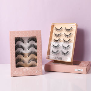 IMAGIC Waterproof 3D Fake Eyelashes Long Lasting Eye Makeup Tool 5 Pairs