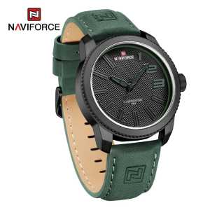 Jam Tangan Kasual Pria Tali Kulit Naviforce 9202 Water Resistant Garansi 1 Tahun