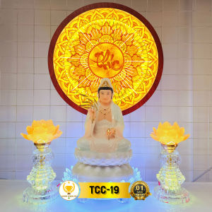 Đèn Hào Quang Hiệu Ứng In UV Tranh Trúc Chỉ CHÂN THIỆN MỸ Treo Tường Trang Trí Bàn Thờ Gia Tiên Và Tượng Phật CTCC-01