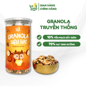 Granola Siêu Hạt Wise Food 500g 10% YẾN MẠCH SẤY GIÒN  Bổ Sung Dinh Dưỡng Cải Thiện Vóc Dáng