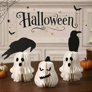 Halloween pumpkin lantern-themed decorations ghost costumes small ornaments shop scene arrangements and tabletop photo props