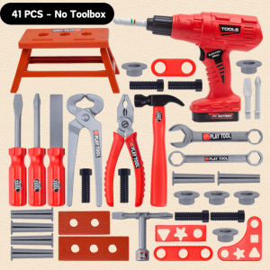 42PCS Toolbox Set Pretend Toy Kids Simulation Engineers Tools Electric Drill Screwdriver Repair Toys