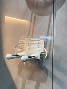AE Acrylic hair dryer holder for bathroom hair dryer wall-mounted stand bathroom storage rack