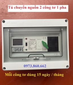 Tủ chuyển nguồn ATS 2p 100A 2 công tơ luân phiên 15 ngày