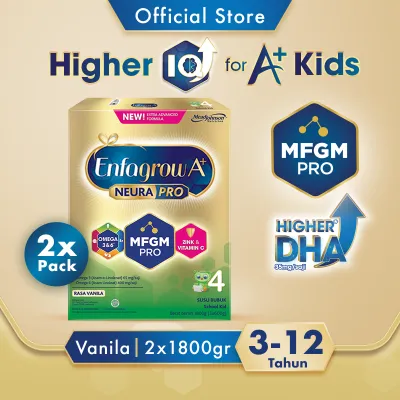 Enfagrow A+ 4 Susu Formula 3-12 Tahun Rasa Vanila 3600gr (1800gr x2)