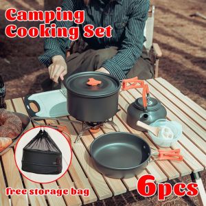 AllShop Camping Cooking Set 2-3 People Outdoor Travel Picnic Household Teapot Backpack Gear Camp Cookware Set