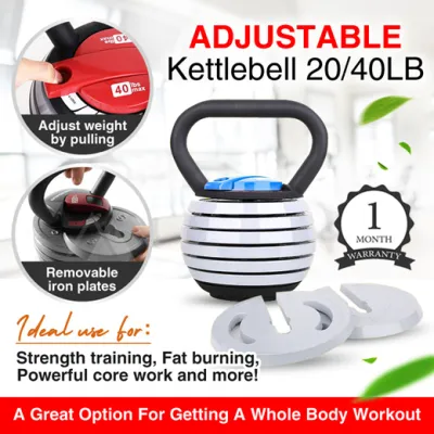 🇸🇬【20LB-40 LB】Adjustable Fitness Kettlebell / Powder Coated Cast Iron Kettlebell / 18kg 40LB / Home Gym Sports