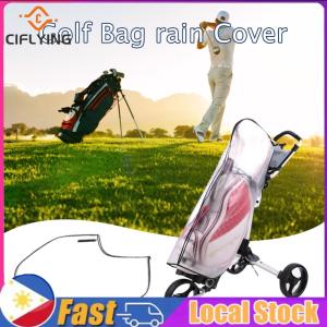 【Arrive In 1-3 Days】 PVC Golf Bag Waterproof Cover Translucent Golf Cart Travel Bag Rain Hood with Zipper Golf Bag Hood Rain Shield Anti-Static Outdoor Sporting Supplies