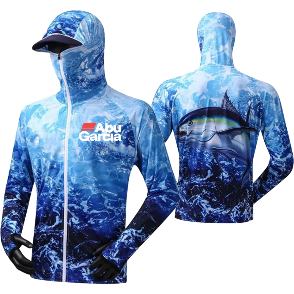 ABU Garcia Anti-UV Fishing Shirt Jacket Sun Fishing Shirt Sports Long  Sleeve Hoodies Fishing Clothes