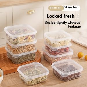 SeasTina Dùng cho thực phẩm niêm phong lưu trữ tank nhựa dày trong suốt lưu trữ hộp ngũ cốc Snack Jar vuông