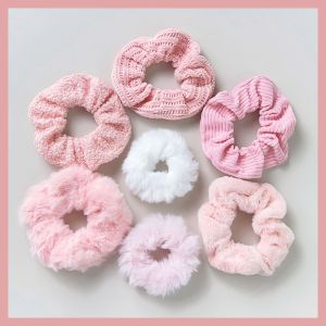 Gratis Semua - Ikat Rambut Bulu / Ikat Rambut Wanita / Set Ikan Rambut Polos / Ikat Rambut Scrunchie / Kuncir Rambut Korean Style