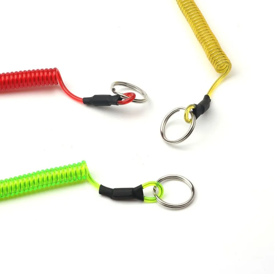VLLO Safety Hauling Rope Spring Hook Auto Shrink Stretch Fishing Tools  Elastic Spiral Retractable Carabiner Hard