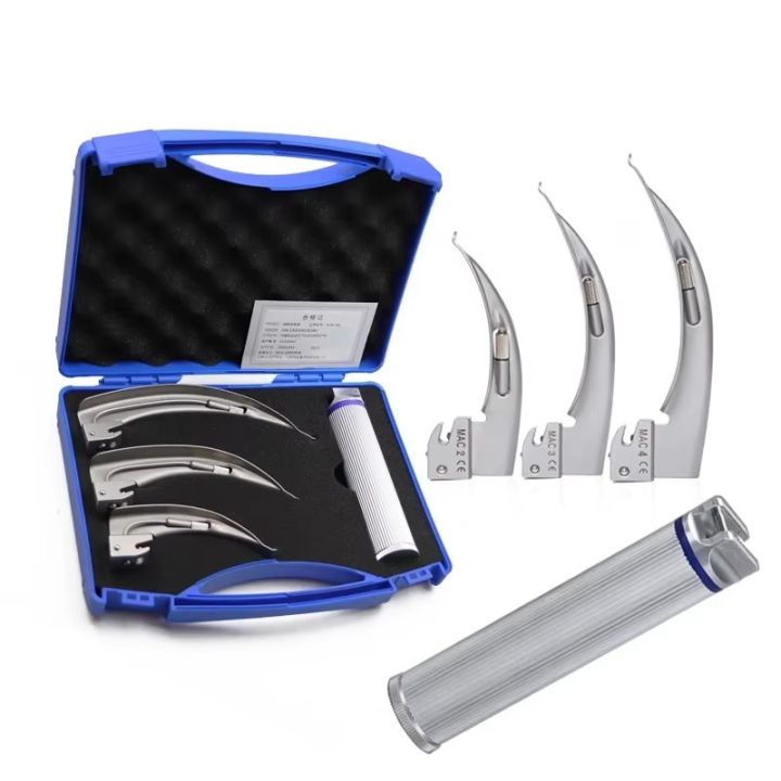 Kit Laringoscópio Completo Adulto E Pediátrico Com 6 Lâminas