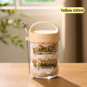 GIANXI 430ML Oatmeal Cup Free Spoon Sealed Yogurt Cereal Mug Gradient Portable Salad Cup Gift