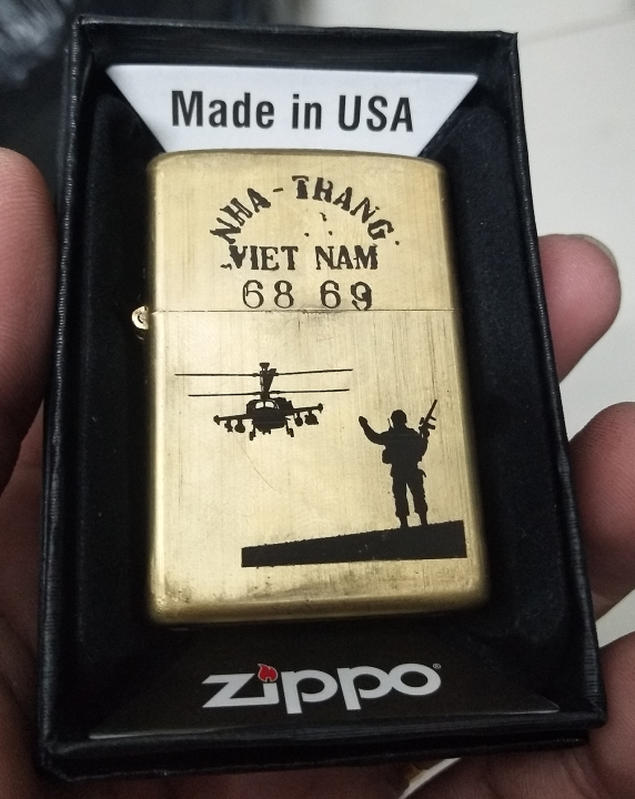 HCM]Zippo Đồng Xưa Việt Nam War Chủ Đề Địa Danh Nha Trang 68-69 