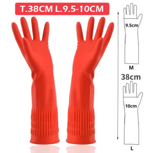 Sarung Tangan Karet Alami Tebal Anti Selip Bahan Natural Panjang Elastis Pelindung Kerja