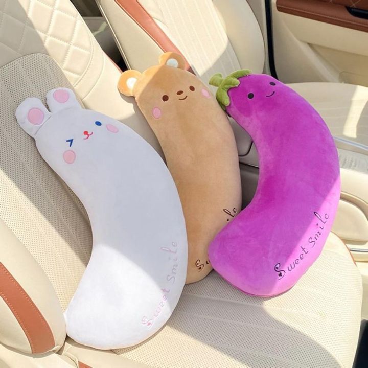 SHIBEN Eggplant Banana Plush Seat Belt Shoulder Protector Plush Bear ...