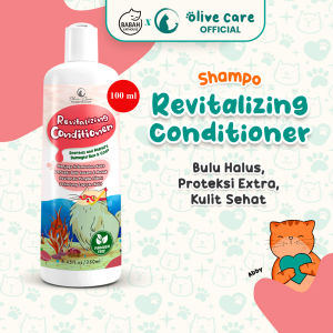 Olive Care Shampo Kucing Revitalizing CONDITIONER 100 ml untuk Bulu Kusam Rusak Kering Rontok Cat Anak Kitten Shampoo Sampo Anti Kusut Harum Wangi Putih Halus 100ml