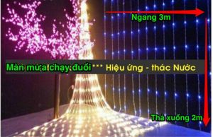 Bộ Đèn Led Thác Nước Hiệu Ứng Thác Nước [ Dài 3m - Thả 10 Sợi 2m ]