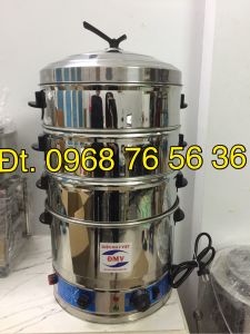 Nồi hấp bánh bao chạy điện size 52cm 3 tầng hấp INOX304
