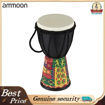 4 Inch African Drum Portable Hand Drum Lightweight Hand Clapping Drum Colorful Pattern Bongo Drum for Beginners School Music Classes Outdoor Performances Percussion Traditional Musical Instrument