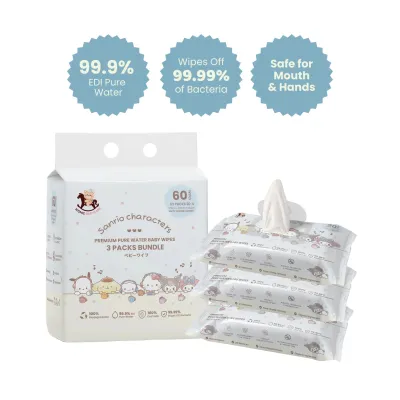 Iconic Babycare x Sanrio Baby Wipes Sanrio Characters 20S x 3 Packs /80S x 2 Packs
