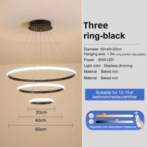 Ceiling light Lamp Ceiling Modern Pendant Lamp Led Rings Circle Ceiling Hanging Chandelier Gold