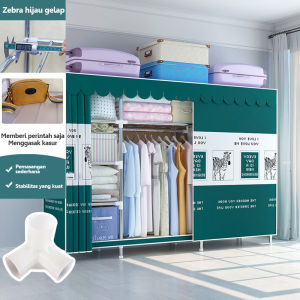 Lemari Kain Pakaian Lemari Pakaian  + Gantungan Anti Debu Dengan Cover - Lemari Kain Portable Jumbo
